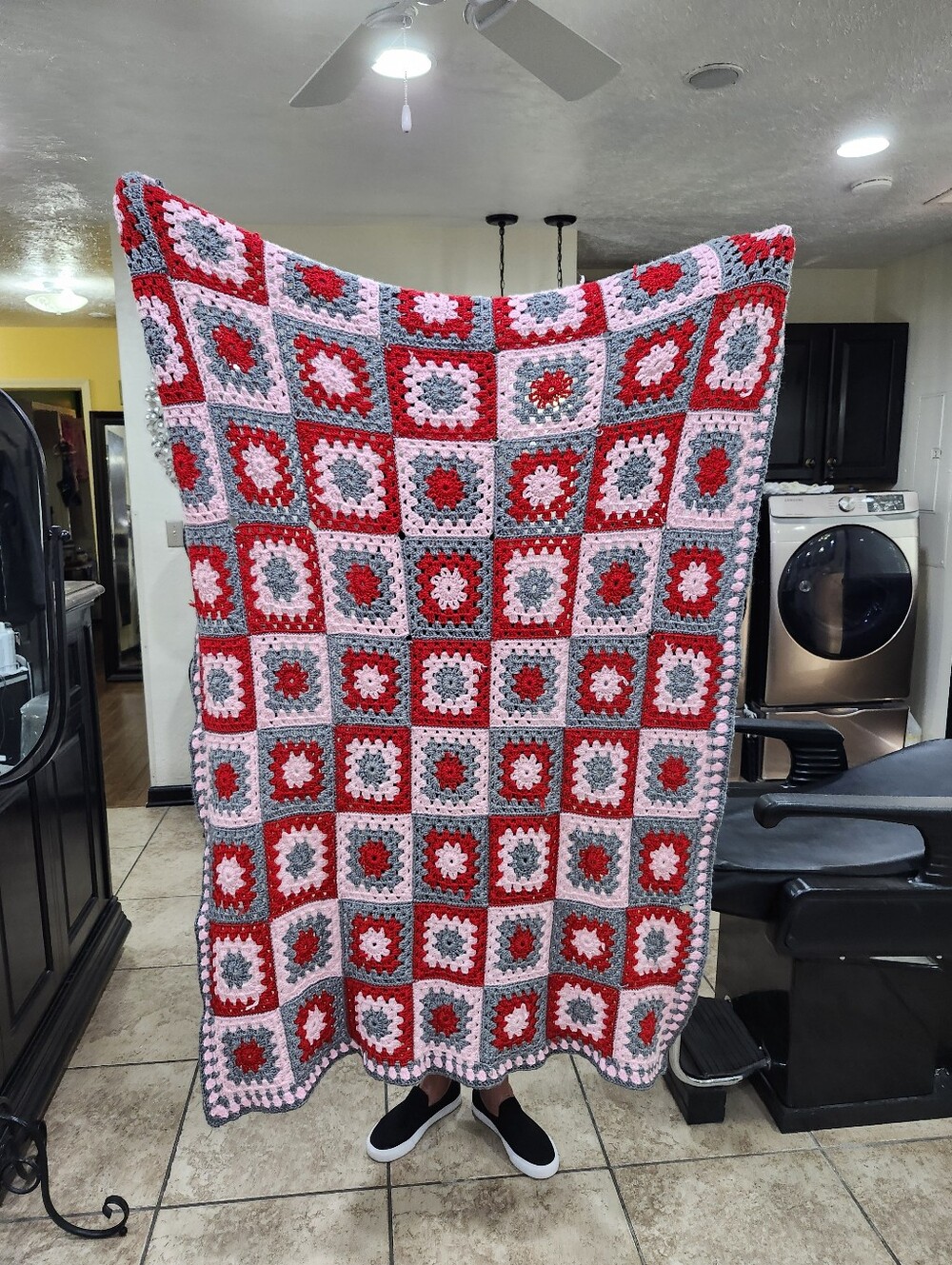 Handmade Crochet Granny Square Throw Blanket